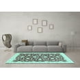 thumbnail image 3 of Ahgly Company Indoor Round Oriental Light Blue Modern Area Rugs, 3' Round, 3 of 4