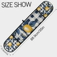 thumbnail image 3 of Yayeee Double Oven Mitt Kitchen Heat Resistant Baking 35" x7" Quilted Glove, Beige Plaid Lemon, 3 of 6