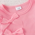 thumbnail image 3 of Toddler Girl Clothes Toddler Baby Girl Fall Winter 9 12 18 24 Months 2T 3T Long Sleeve Ruffle Romper Top Denim Pleated Skirt Set 3Pcs Clothes Set, 3 of 7