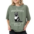 thumbnail image 5 of Women’s Maternity T-Shirt, Pregnant Raccoon Funny Feral Graphic Tee, Bun in the Oven Shirt, Gift for Pregnant Wife or Mom-To-Be, Sizes S–5XL, 5 of 7