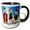 Black/White, variant on 3drose, Three Dalmatian Dogs in the Snow for a Merry and Bright Christmas., 15oz Mug