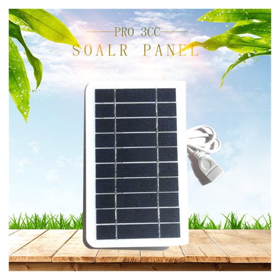 Panneau Solaire 5W Réel Sortie USB 5V Portable Étanche Plaque Solaire pour Camping Pêche Maison Petit Ventilateur Lampe de Poche, Facile à Installer