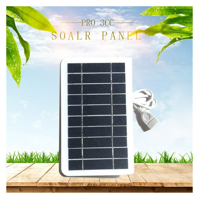 5W Real Power Solar Panel USB Output 5V Portable Waterproof Solar Plate For Outdoor Camping Fishing Home Small Fan Flashlight ,Easy to Install