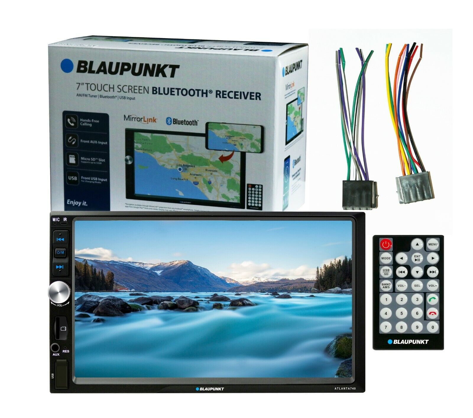 Blaupunkt ATLANTA 740 Digital 7" Touch Screen LCD Receiver w/ Bluetooth