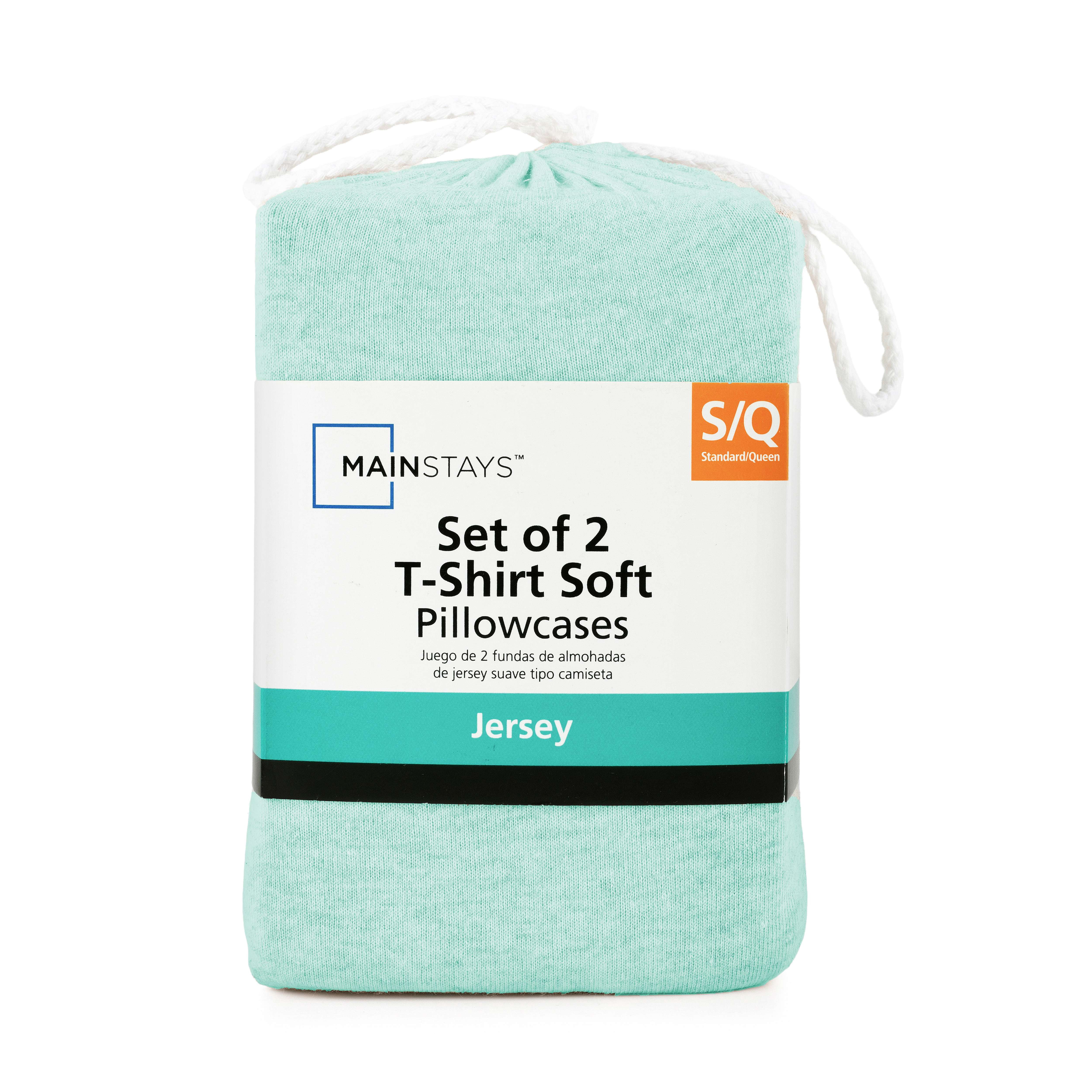 Mainstays Set of 2 Jersey Standard/Queen Pillowcases Classic Mint