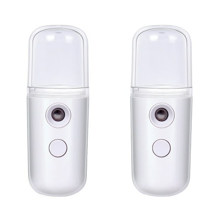 

2 Pieces Nano Facial Sprayer Mini Facial Steamer Face Mist Steamer Mini Handy Mist Sprayer USB Rechargeable Nano Facial Mister for Daily Makeup