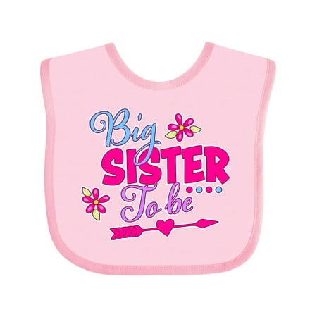 

Inktastic Big Sister To Be with Flowers and Arrow Gift Baby Girl Bib
