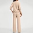 thumbnail image 6 of Women'S 2 Piece V Neck Lounge Set Matching Sweatsuits Lounge Sets For Women Airport Travel Outfits Comfy Athleisure Fall Winter Clothes Wide Leg Palazzo Pants, 6 of 8