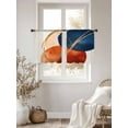 thumbnail image 3 of Abstract Graffiti Sheer Curtains for Living Room Bedroom, Light-filtering Sheer Curtain, Vintage Art Orange Blue Gold Lines LigRod Pocket Voile Window Treatment Drapes, 52’’Wx54’’L, 2 Panels Set, 3 of 7