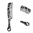 thumbnail image 2 of Unique Bargains 1 Pc Handle Wavy Hair Comb Black White Acetate Sheet, 2 of 5