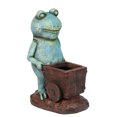 thumbnail image 1 of Alpine Frog Holding a Wagon Statue, 15 Inch Tall, 1 of 4