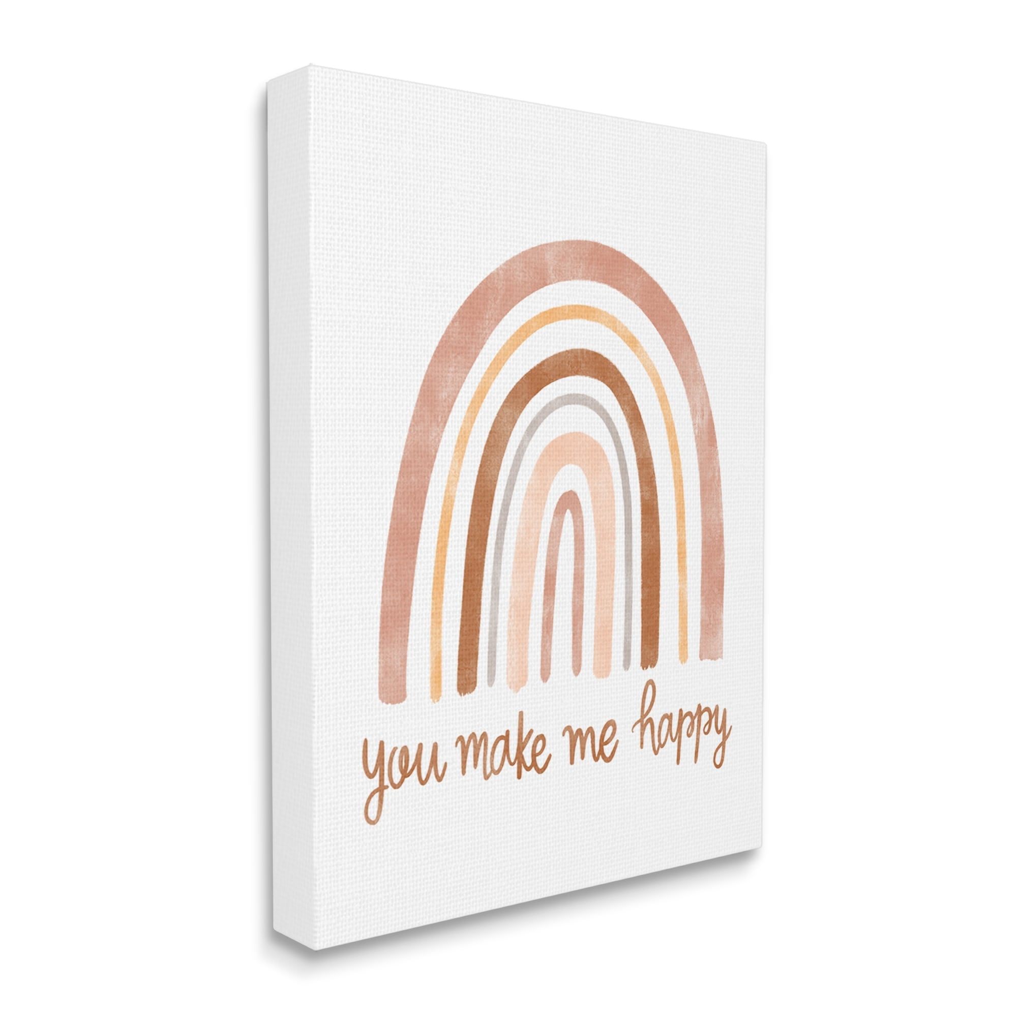 Stupell Industries You Make Me Happy Rainbow Neutral Tones,16 x 20, Design by Taylor Shannon Designs