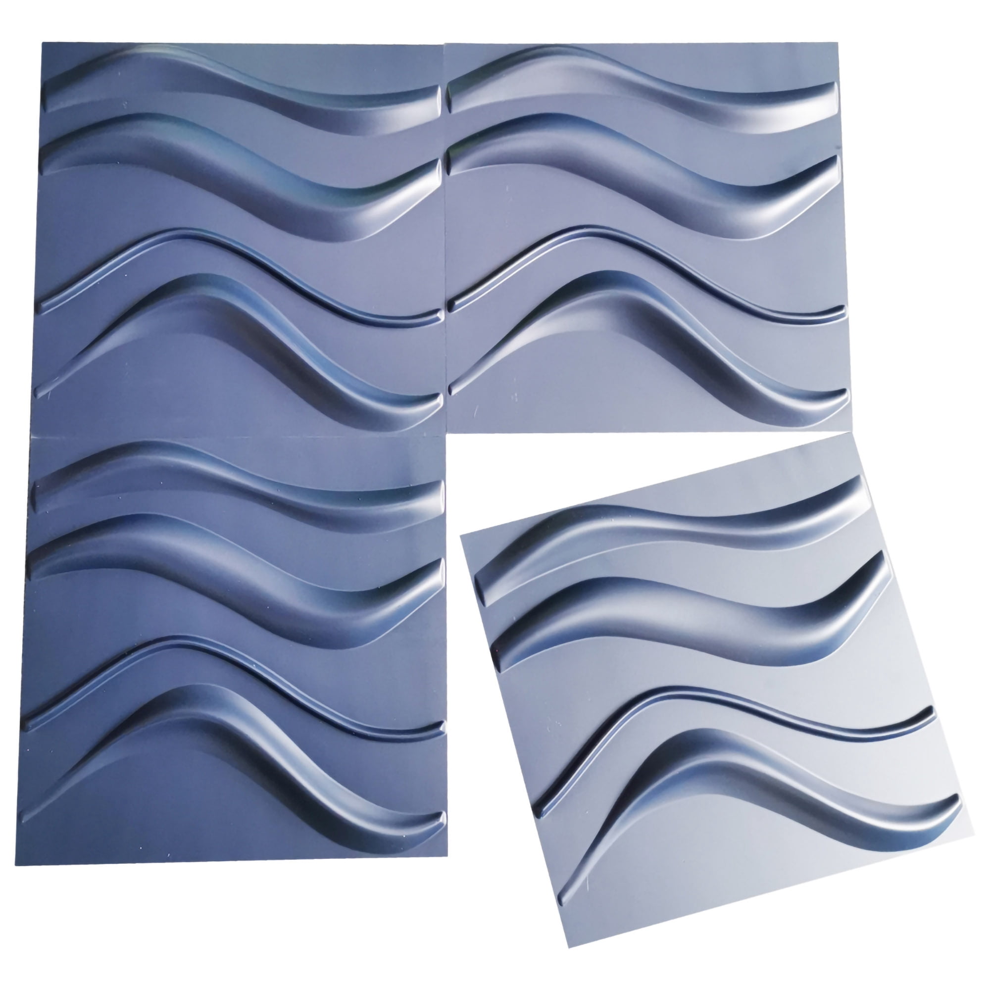Art3d Blue Wave Design PVC 3D Wall Panels, 19.7" x 19.7", 12-Pack