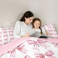 thumbnail image 5 of Feelyou Princess Pink Bow Full Size Comforter Sets, Lines Bowknot Bedding Sets, 3pcs, 5 of 8