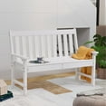 thumbnail image 3 of JOIVI Outdoor Patio Bench, Patio Bench for 2 Person with Armrest and Backrest, Outdoor Loveseat for Outside Garden, Yard, Porch, Lawn, White, 3 of 8