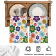 thumbnail image 5 of Retro Bohemia Floral Kitchen Towels Set of 2, Blue Purple Flowers Boho Style Beige Absorbent Dish Towels for Kitchen, Microfiber Hand Towel, Quick Drying Tea Towel for Cleaning Decorative Dishcloths, 5 of 7