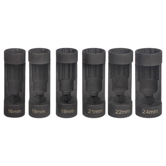 Juego de llaves de vaso para tuercas de puntal, herramienta para amortiguadores, resistente al desgaste, fácil de transportar, 12 puntas 6 piezas