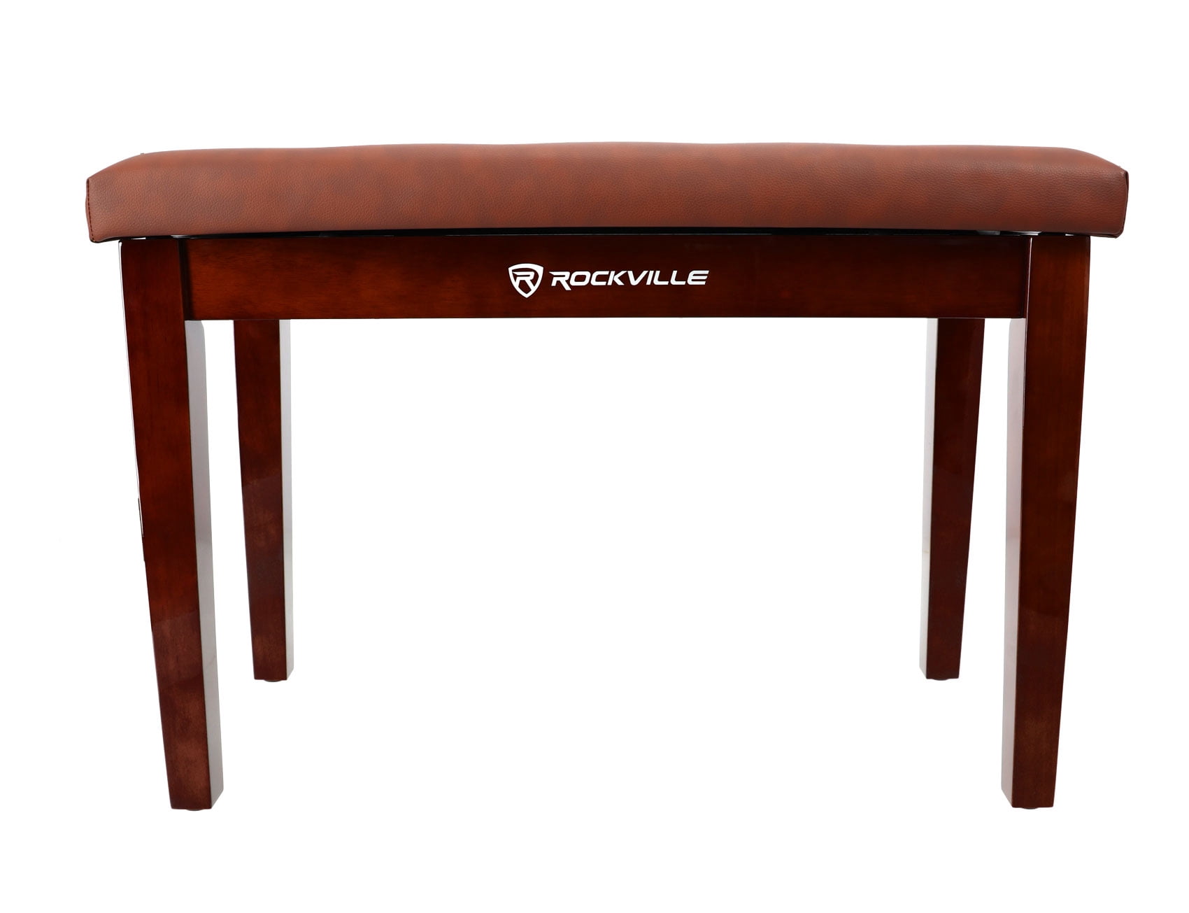 Rockville PB7 BROWN Premium Piano Bench w/Thailand Wood, Comfy Padding + Storage
