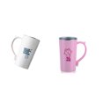 thumbnail image 2 of sweethay Taza de bebida de acero inoxidable para el hogar, escuela, oficina, dormitorio, té, bebida, agua, café, taza con asa, reutilizable, Teteras Gris, 2 of 6