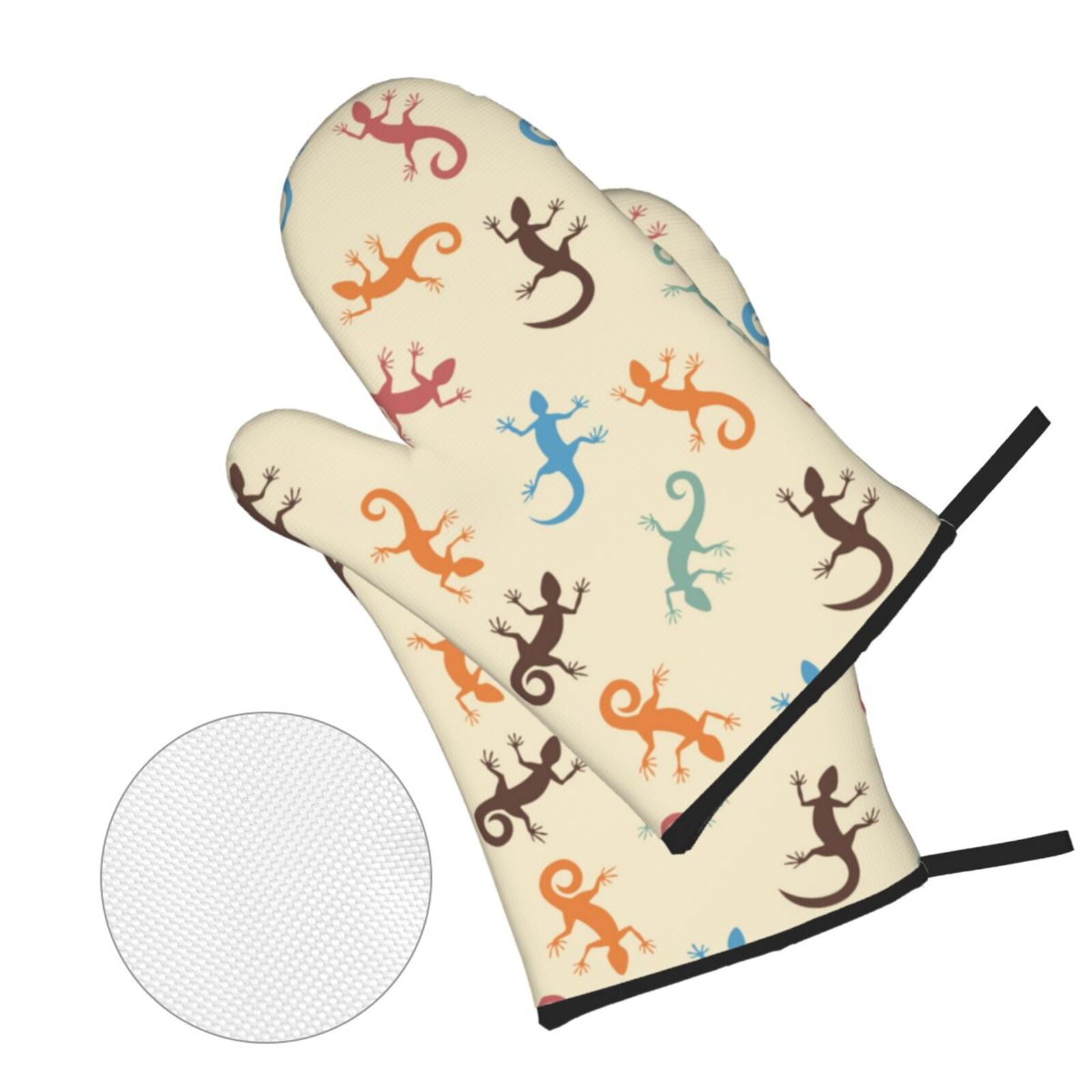 Lizards Lizard Pattern 4Pcs Oven Mitts and Pot Holders Sets Oven Kitchen Gloves Hot Pads for Cooking BBQ Baking Grilling