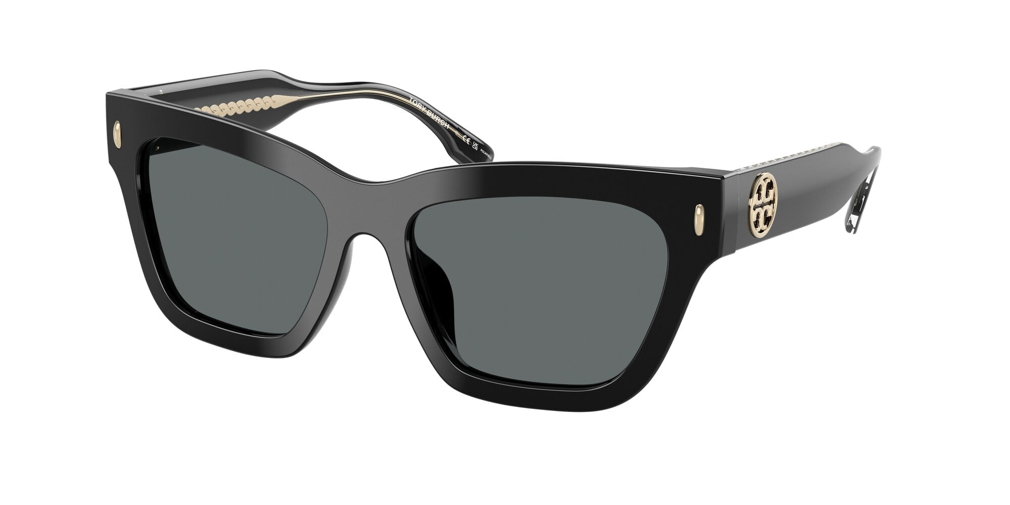 Tory Burch TY 7167U Plastic Womens Rectangle Sunglasses Black 53mm