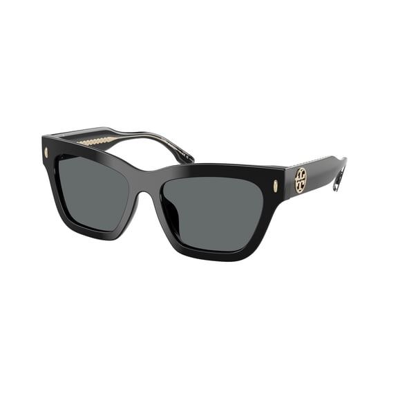 Tory Burch TY 7208U Plastic Womens Cat-Eye Polarized Sunglasses Black 54mm Adult