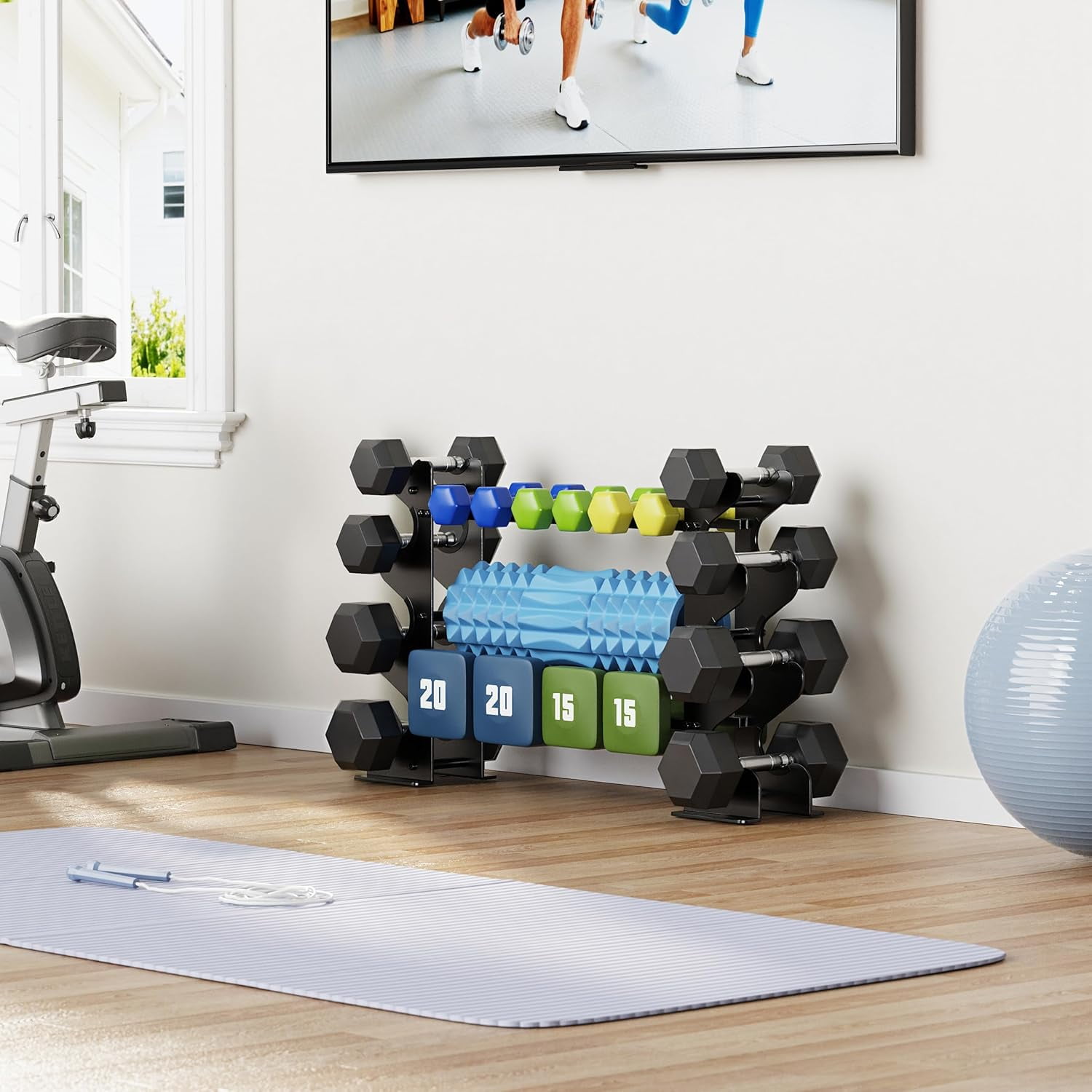 Heavy-Duty Dumbbell Rack Stand for Home Gym, 400LB Capacity Compact Free Weight Storage Organizer