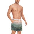 thumbnail image 4 of FORMRS Mens Swim Trunks Mesh Liner Quick Dry Casual Beach Board Shorts with Pockets, Sizes S-2XL, Mountains at Dawn, 4 of 9