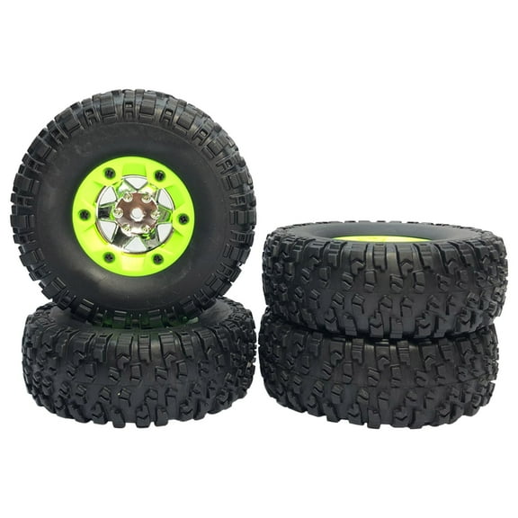 Rubber Metal RC Car Tires 1/12 Assembly Model Truck Car Hobby Spare Parts Crawler Tires Wheels Tyres for 12428 Adults Boys Teenager - 2 Left 2 Right