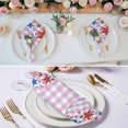 thumbnail image 3 of 4th of July Cloth Napkins, Independence Day Star American Pink Plaid Washable and Reusable Dinner Napkins Set of 6, Table Napkin for Kitchen Party Birthday Wedding Hotel Housewarming 20"x20", 3 of 9