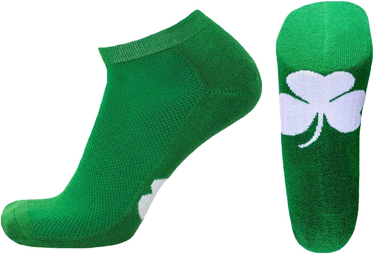 Irish St Patrick's Day Green Shamrock No Show Footie Socks - Donegal Bay - Unisex - One Size - No-Show