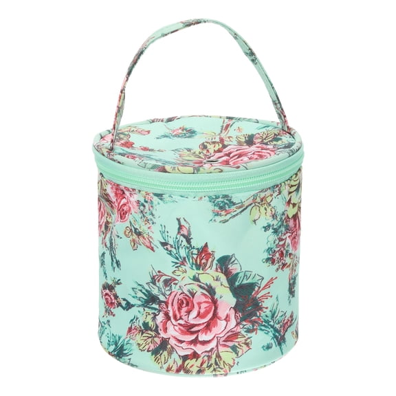 REGALWOVEN Yarn Storage Bag, Portable Crochet Knitting Organizer for Sewing Projects, Green Peony