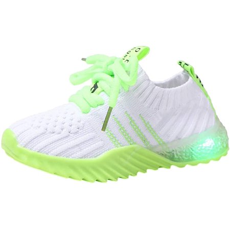 Boys Girls Tennis Shoes for Running Athletic Walking Lightweight Breathable LED Light Luminous Sports Shoes