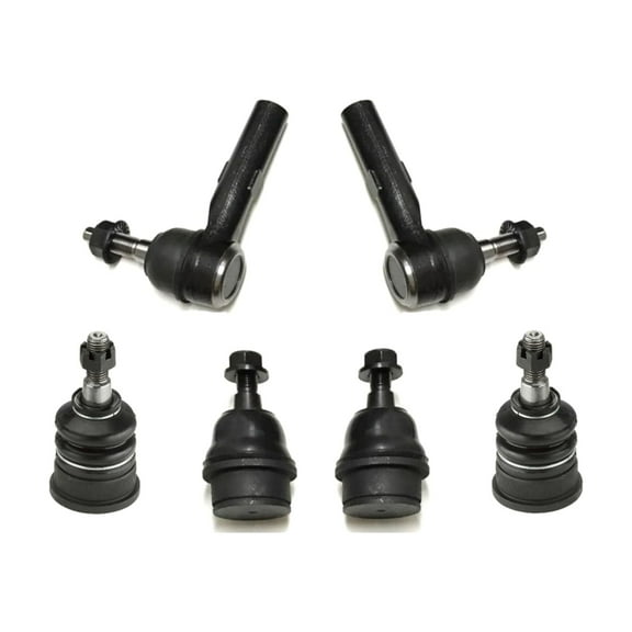 PartsW - 6 Pc Front Lower & Upper Ball Joints   Outer Tie Rod Ends, Suspension Kit for Jeep Commander, Jeep Grand Cherokee