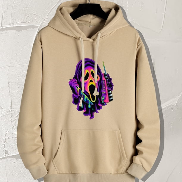 Sudadera Con Capucha Con Estampado De Fantasma, Sudaderas Con Capucha Para Hombres, Sudadera Con Capucha Gráfica Informal Para Hombres Con Bolsillo De Canguro Para Otoño E Invierno, Como Regalo De Hal