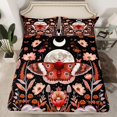 thumbnail image 2 of Manfei Hippie Moth Butterfly Twin Sheet Sets for Kids, Rustic Groovy Floral Twin Fitted Sheet, Tribal Bohemian Style Flat Sheet, Super Cozy Room Decor, 3-Piece, 2 of 7
