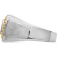 thumbnail image 3 of Sterling Silver With 10K Yellow Gold Men's Dia. Ring (Size 11) Made In India qr5107-11, 3 of 5