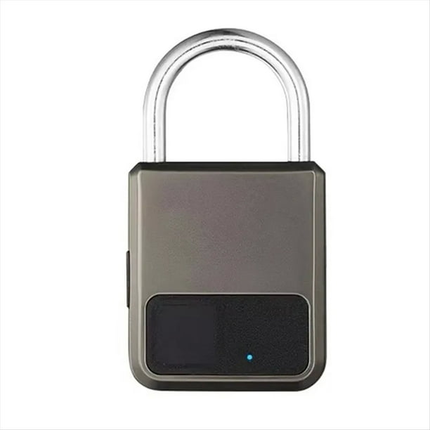 Candado Inteligente PortáTil con Huella Digital Tuya APP y Soporte de Llave USB para Emergencias (Gris)