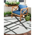 thumbnail image 3 of Unique Loom Outdoor Modern Collection Area Rug - Mikado (10' Round Black and White), 3 of 11