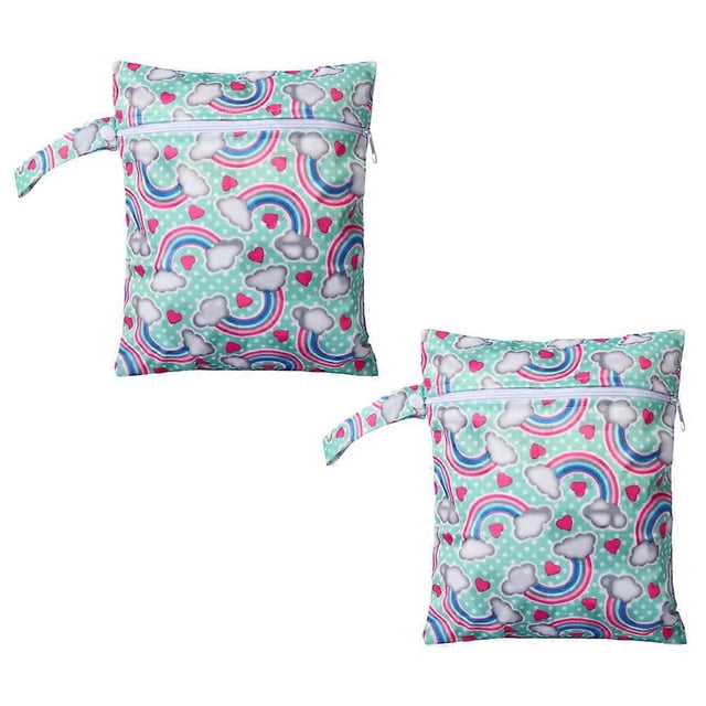 Baby Diapers Bag Infant Items Storage Pouch Outdoor Indoor Breathable Polyester Hanging Design 2Pcs