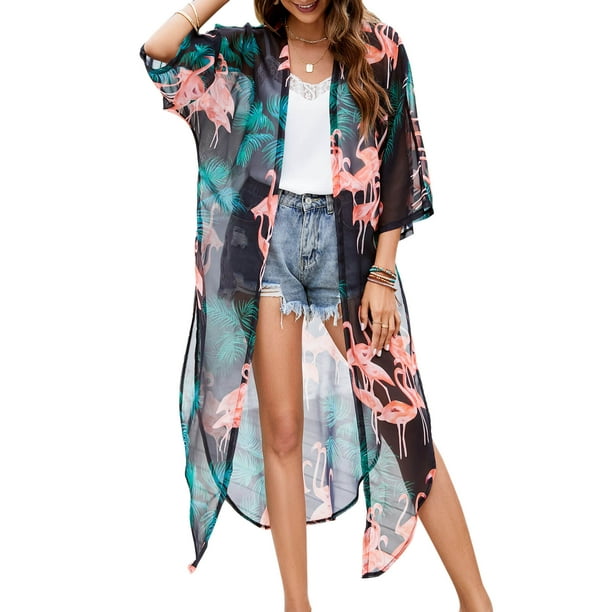 Swimsuit Coverup for Women Kimino Cardigan Bathing Suit Cover Ups ...