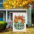 thumbnail image 5 of Welcome Fall Pumpkin Small Decorative Garden Flag, Autumn Beach Coastal Coral Leaves Yard Lawn Outside Decor, Thanksgiving Nautical Crab Starfish Outdoor Home Decoration Double Sided 12.5 x 18, 5 of 6