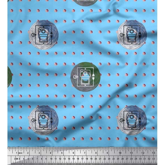 Soimoi Cotton Cambric Fabric Disk Hardware Fabric Prints By Yard 42 Inch Wide