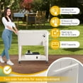 thumbnail image 4 of Ktaxon 80 Qt Rolling Ice Chest Cooler Cart Outdoor Trolley with Storage Shelf, Bottle Opener & Cap Collector for 48 Hour Cold Drinks,White, 4 of 9