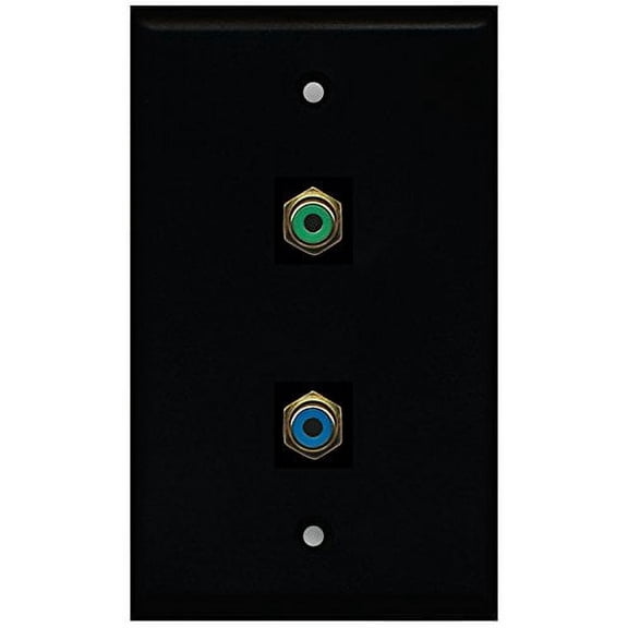 RiteAV - Black 1 Port RCA Green 1 Port RCA Blue Wall Plate