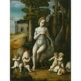 thumbnail image 2 of Bacchiacca 15x18 Black Ornate Wood Framed Double Matted Museum Art Print Titled - Leda and the Swan, 2 of 5