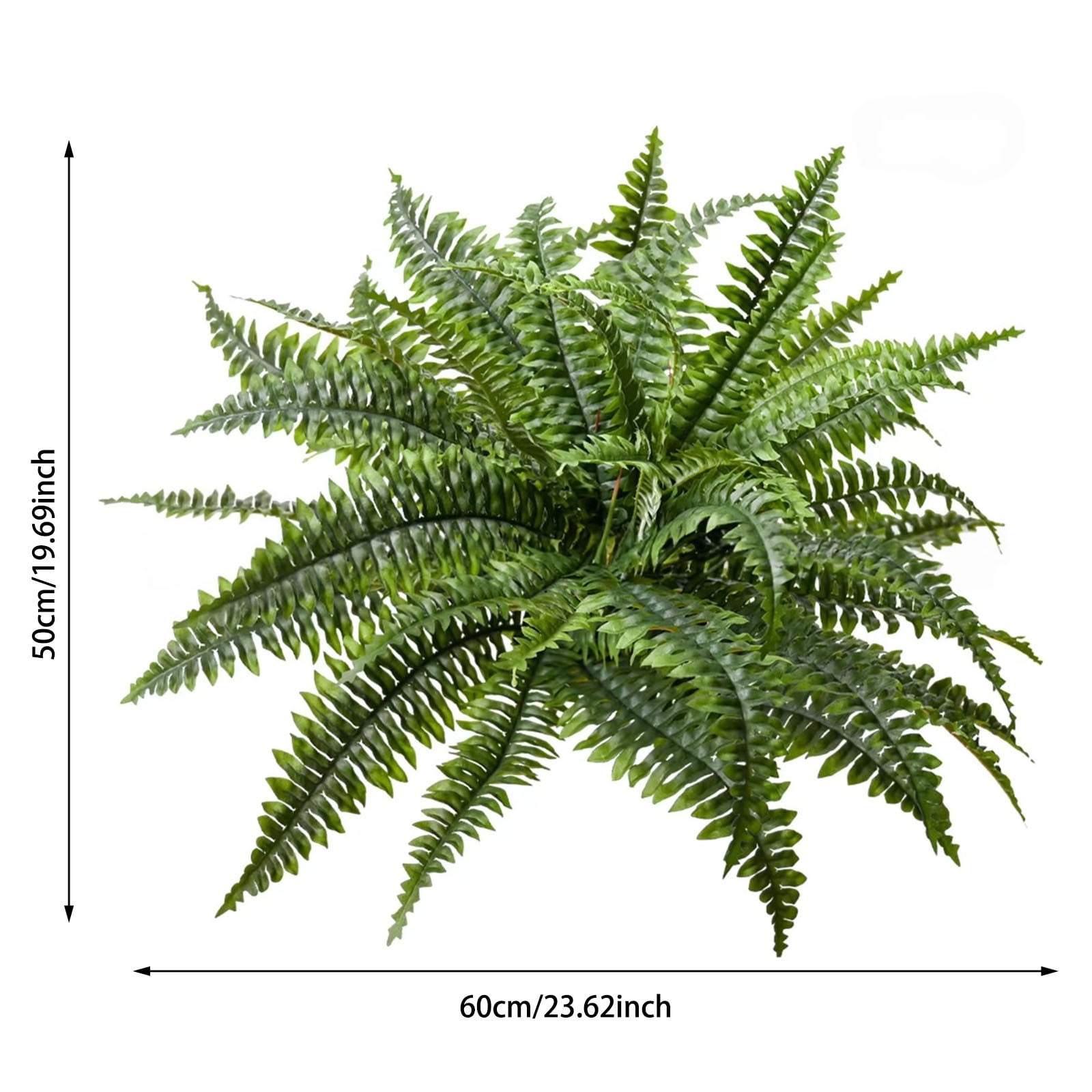 2025 New Single Silky Artificial Boston Fern 25-Leaf - Lifelike Fern Bush 23.6" for Outdoor & Indoor Decor, Large Greenery for Planters, Office, Living Room, Front Porch