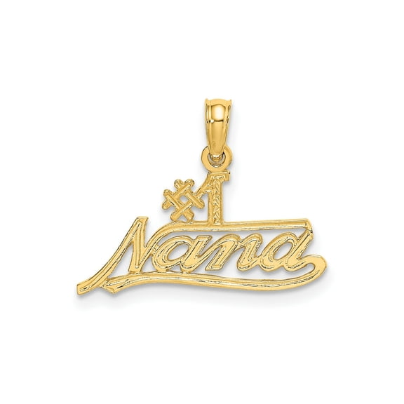 FJC Finejewelers 10 kt Yellow Gold #1 NANA Script Charm 14 x 21 mm