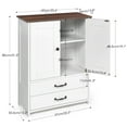 thumbnail image 3 of Prilinex Dog Feeding Station with Storage, Pet Storage Cabinet with 2 Elevated Bowls and 3 Hooks, Pet Organizers for Food & Supplies, White, 3 of 9