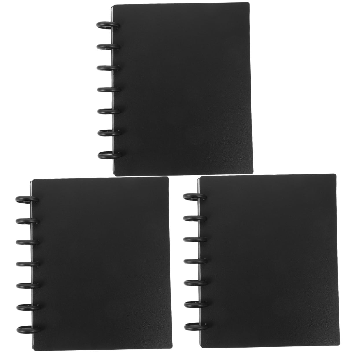 FUEENIRVA Portable Black Photo Album Set with Clear Pockets, 3-Pack PP Material for Secure Photo Storage